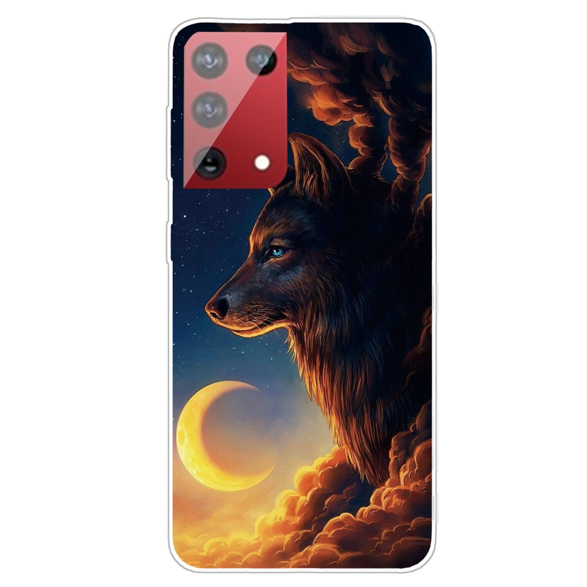 For Samsung Galaxy S21 Ultra 5G Shockproof Painted Transparent TPU Protective Case(Sky Wolf) For Samsung Galaxy S21 Ultra 5G Shockproof Painted Transparent TPU Protective Case(Sky Wolf)