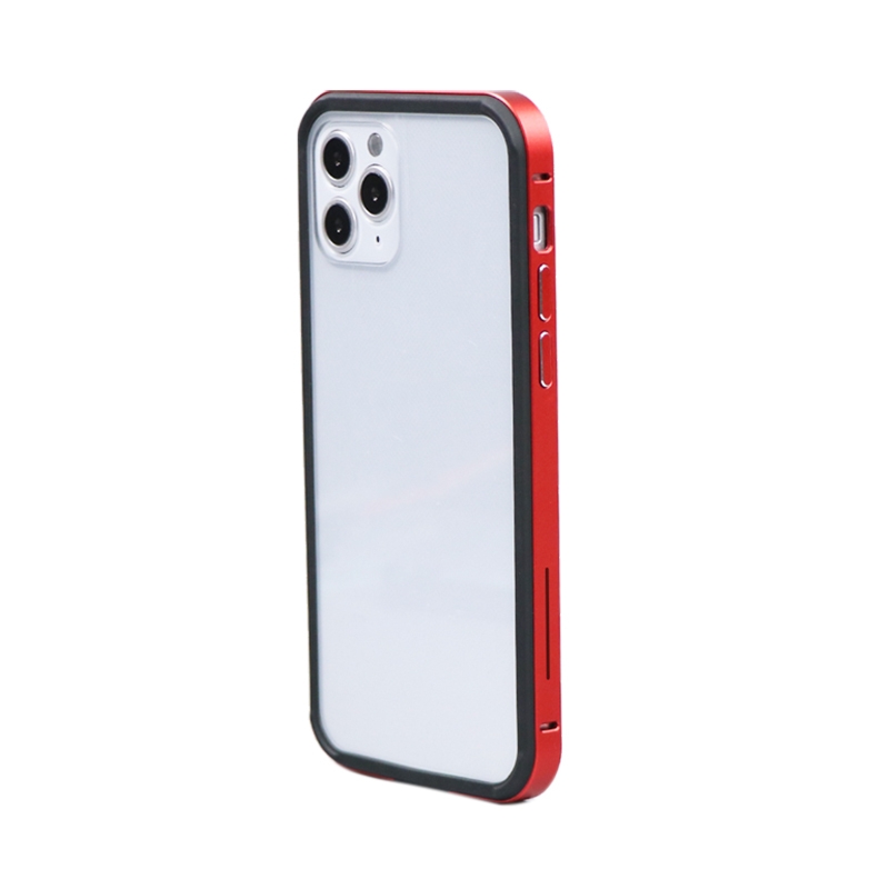 For iPhone 12 TGVlS Glacier Series TPU + Metal Protective Case(Red) For iPhone 12 TGVlS Glacier Series TPU + Metal Protective Case(Red)