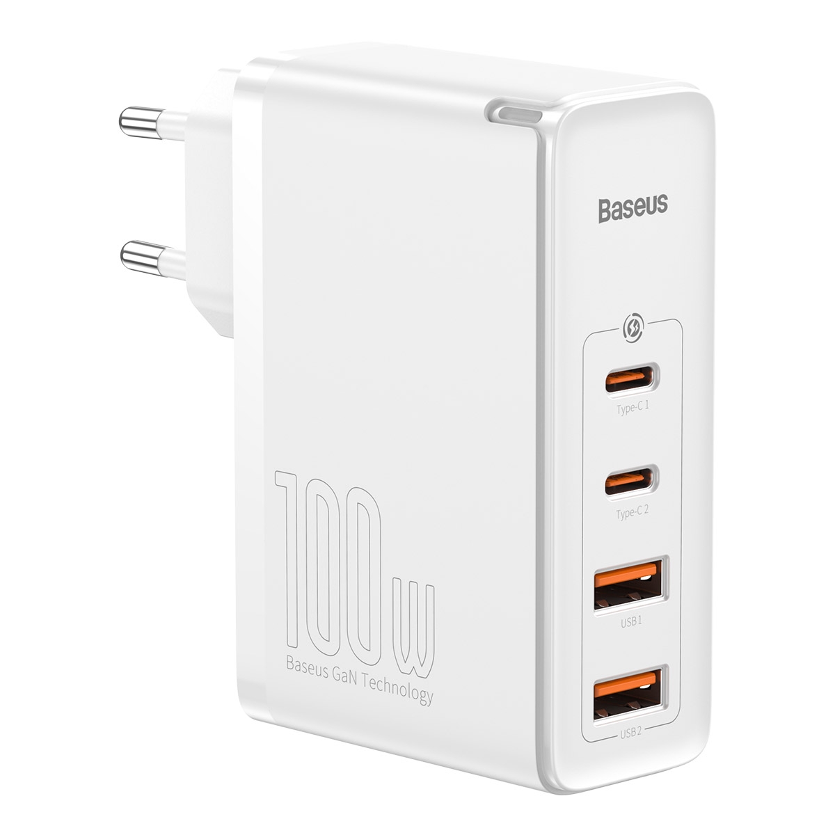 Baseus CCGAN2P-L02 GaN2 Pro 100W 2 x USB + 2 x Type-C Ports Quick Charger with Type-C Cable, EU Plug(White) Baseus CCGAN2P-L02 GaN2 Pro 100W 2 x USB + 2 x Type-C Ports Quick Charger with Type-C Cable, EU Plug(White)