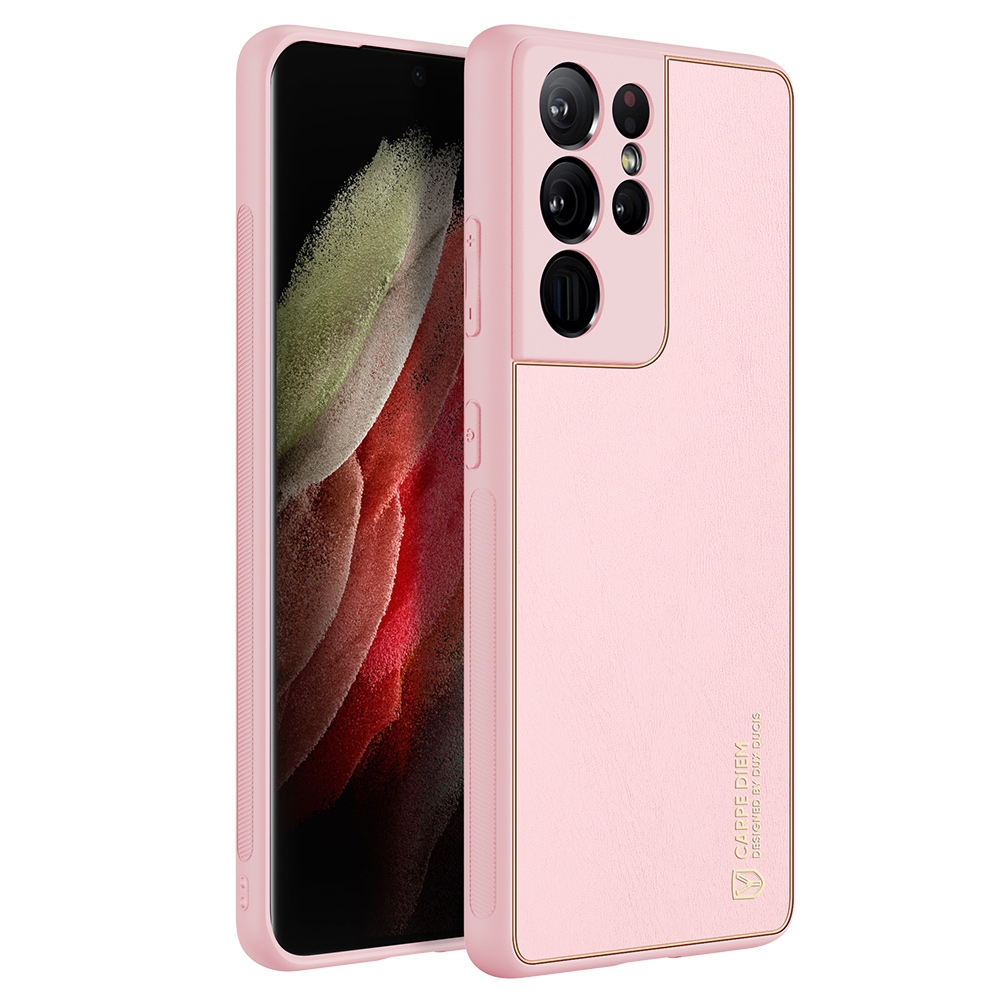 For Samsung Galaxy S21 Ultra 5G DUX DUCIS YOLO Series PU + PC + TPU All-inclusive Electroplating Shockproof Protective Case(Pink) For Samsung Galaxy S21 Ultra 5G DUX DUCIS YOLO Series PU + PC + TPU All-inclusive Electroplating Shockproof Protective Case(Pink)