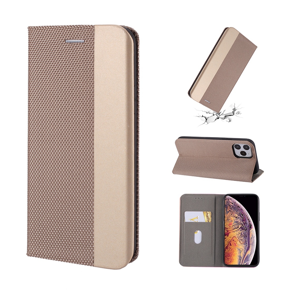 For iPhone 11 Pro Ultrathin Shell Magnetic Horizontal Flip Leather Case with Holder & Card Slots(Gold) For iPhone 11 Pro Ultrathin Shell Magnetic Horizontal Flip Leather Case with Holder & Card Slots(Gold)