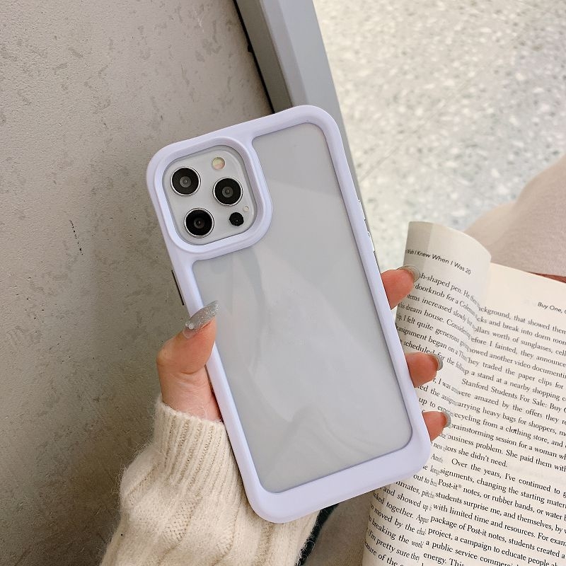 For iPhone 12 / 12 Pro Acrylic + TPU Shockproof Protective Case(Purple) For iPhone 12 / 12 Pro Acrylic + TPU Shockproof Protective Case(Purple)