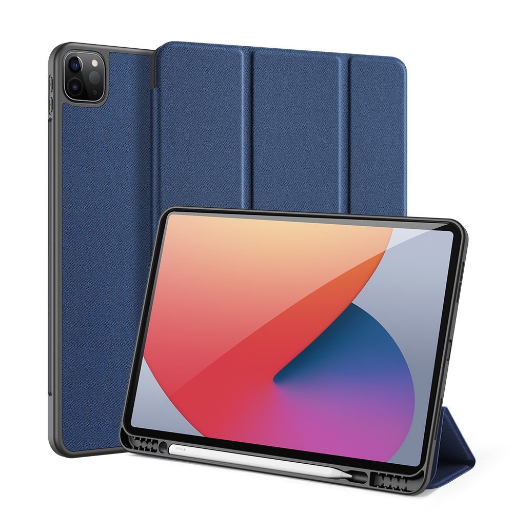 For iPad Pro 12.9 2022 / 2021 / 2020 DUX DUCIS Domo Series Horizontal Flip Magnetic TPU + PU Leather Tablet Case with Three-folding Holder & Pen Slot & Sleep / Wake-up Function(Blue) For iPad Pro 12.9 2022 / 2021 / 2020 DUX DUCIS Domo Series Horizontal Flip Magnetic TPU + PU Leather Tablet Case with Three-folding Holder & Pen Slot & Sleep / Wake-up Function(Blue)