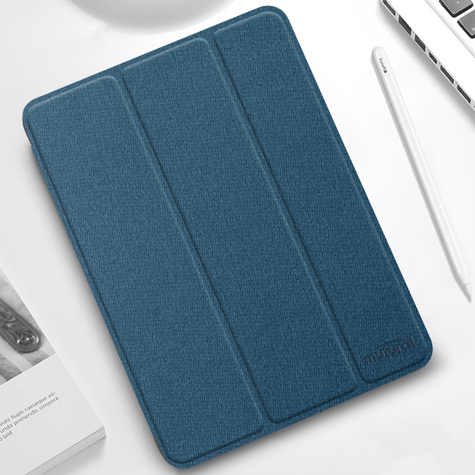 For iPad Pro 12.9 2022 / 2021 / 2020 Mutural YASHI Series TPU + PU Cloth Pattern Texture Horizontal Flip Leather Tablet Case with Three-folding Holder & Pen Slot & Wake-up / Sleep Function(Blue) For iPad Pro 12.9 2022 / 2021 / 2020 Mutural YASHI Series TPU + PU Cloth Pattern Texture Horizontal Flip Leather Tablet Case with Three-folding Holder & Pen Slot & Wake-up / Sleep Function(Blue)