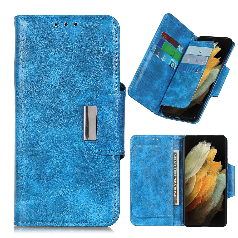 For Samsung Galaxy S21 Ultra 5G Crazy Horse Texture Horizontal Flip Leather Case with Holder & 6-Card Slots & Wallet(Blue) For Samsung Galaxy S21 Ultra 5G Crazy Horse Texture Horizontal Flip Leather Case with Holder & 6-Card Slots & Wallet(Blue)