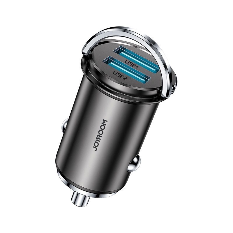 JOYROOM C-A36 45W Mini Dual-port Ring-pull Fast Car Charger(Black) JOYROOM C-A36 45W Mini Dual-port Ring-pull Fast Car Charger(Black)