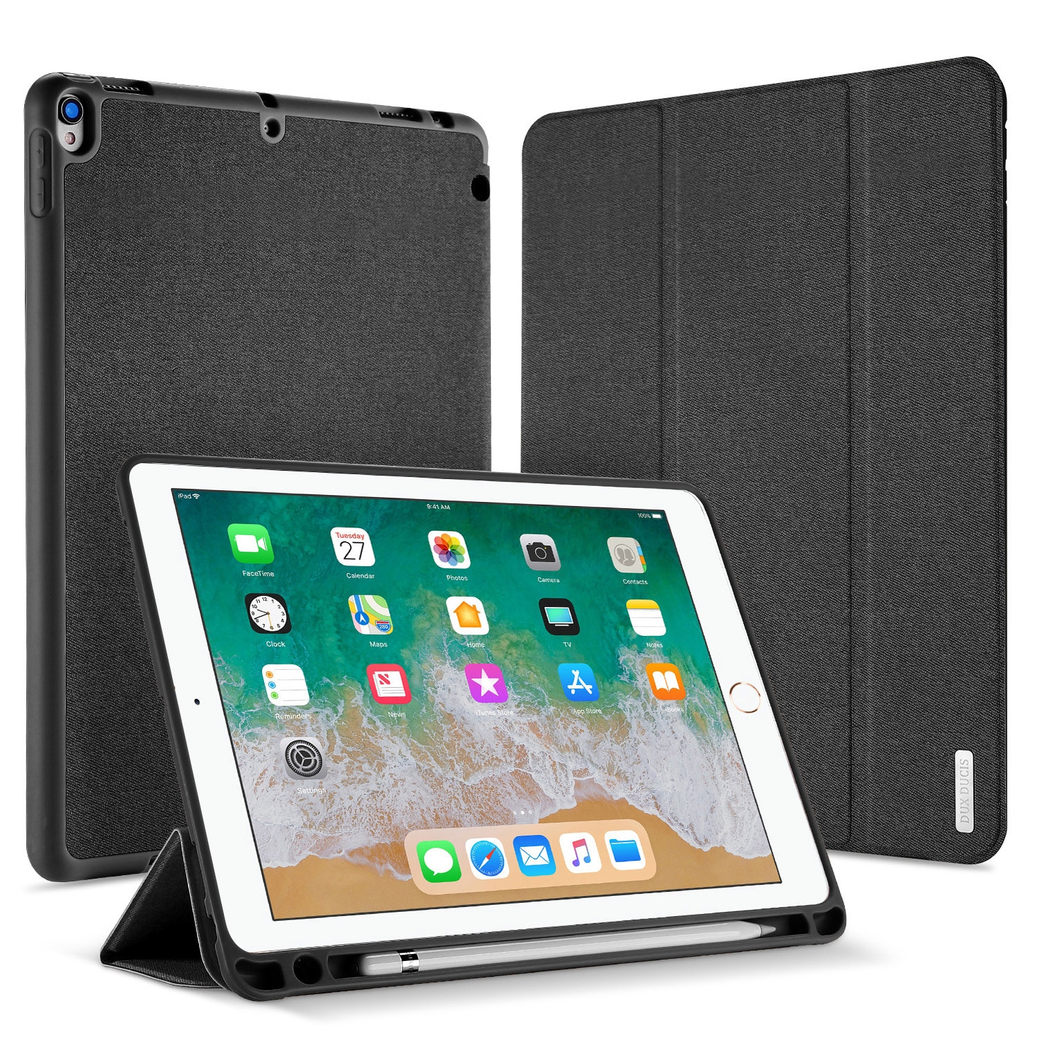 For iPad Air 10.5 (2019) / iPad Pro 10.5 DUX DUCIS Domo Series Horizontal Flip Magnetic PU Leather Case with 3-folding Holder & Pen Slot(Black) For iPad Air 10.5 (2019) / iPad Pro 10.5 DUX DUCIS Domo Series Horizontal Flip Magnetic PU Leather Case with 3-folding Holder & Pen Slot(Black)