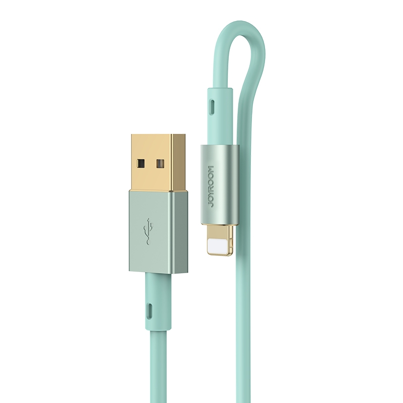 JOYROOM S-1230N5 3A USB to 8 Pin Liquid Silicone Charging Data Cable(Green) JOYROOM S-1230N5 3A USB to 8 Pin Liquid Silicone Charging Data Cable(Green)
