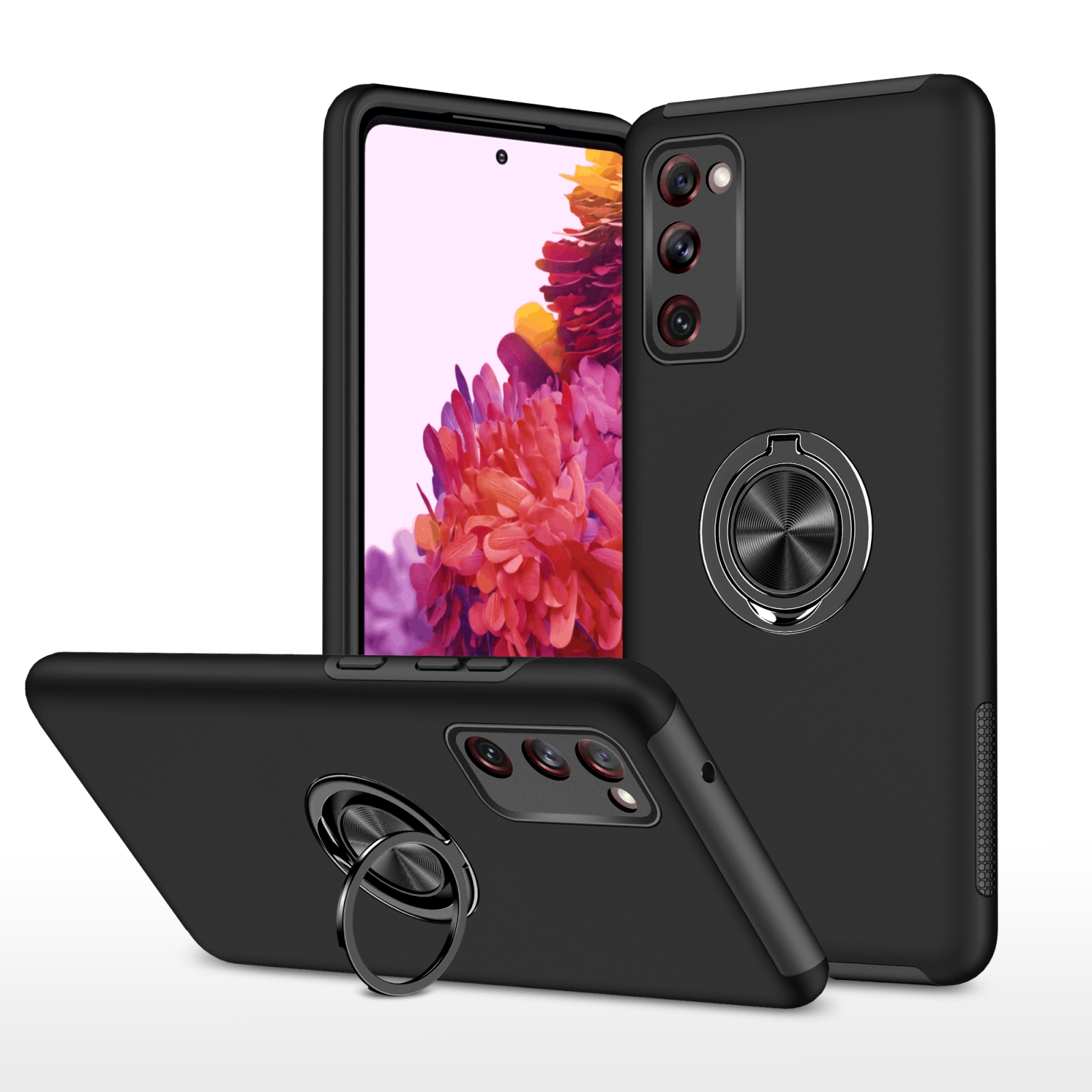 For Samsung Galaxy S20 FE PC + TPU Shockproof Magnetic Protective Case with Invisible Ring Holder(Black) For Samsung Galaxy S20 FE PC + TPU Shockproof Magnetic Protective Case with Invisible Ring Holder(Black)