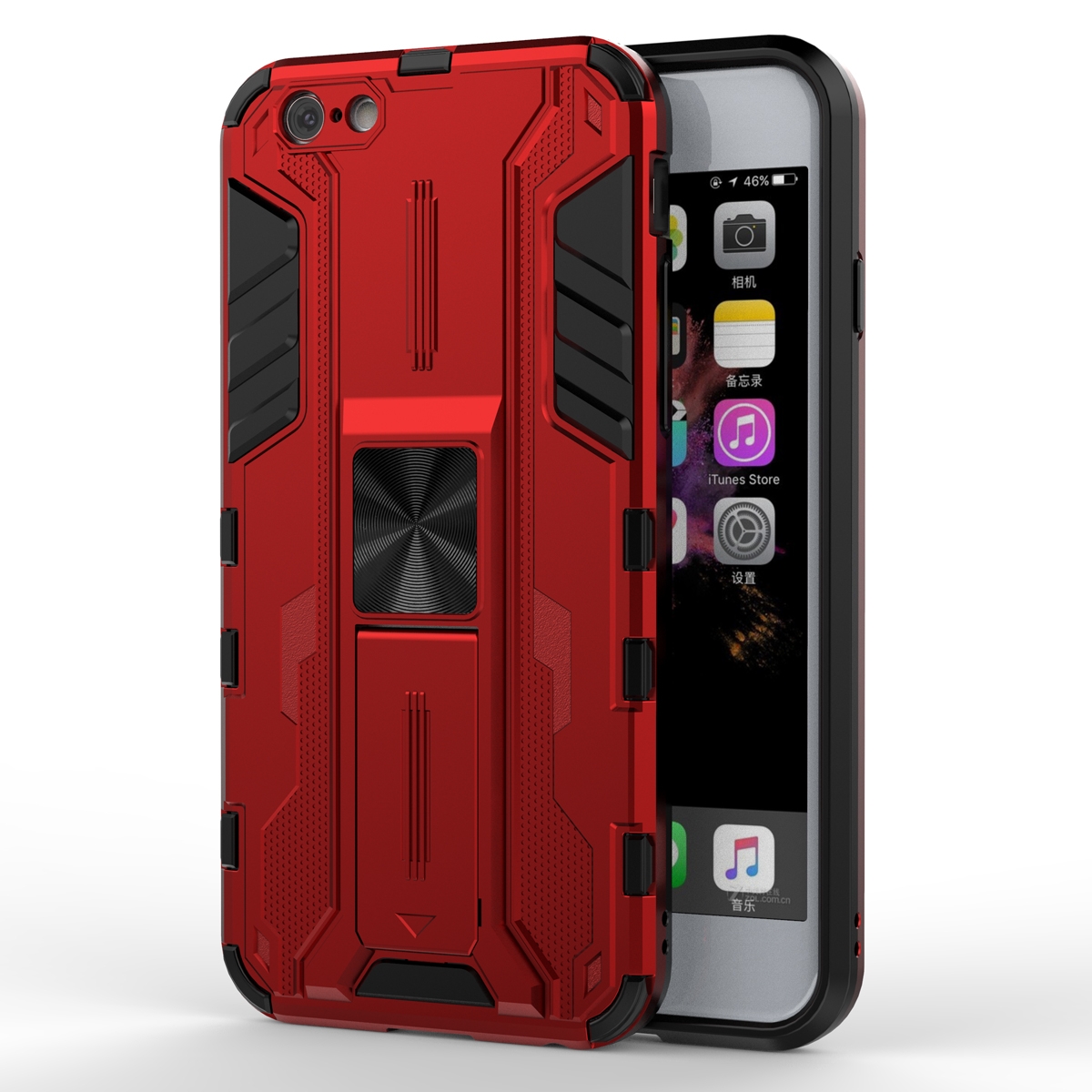 For iPhone SE 2022 / SE 2020 / 8 / 7 Supersonic PC + TPU Shock-proof Protective Case with Holder(Red) For iPhone SE 2022 / SE 2020 / 8 / 7 Supersonic PC + TPU Shock-proof Protective Case with Holder(Red)