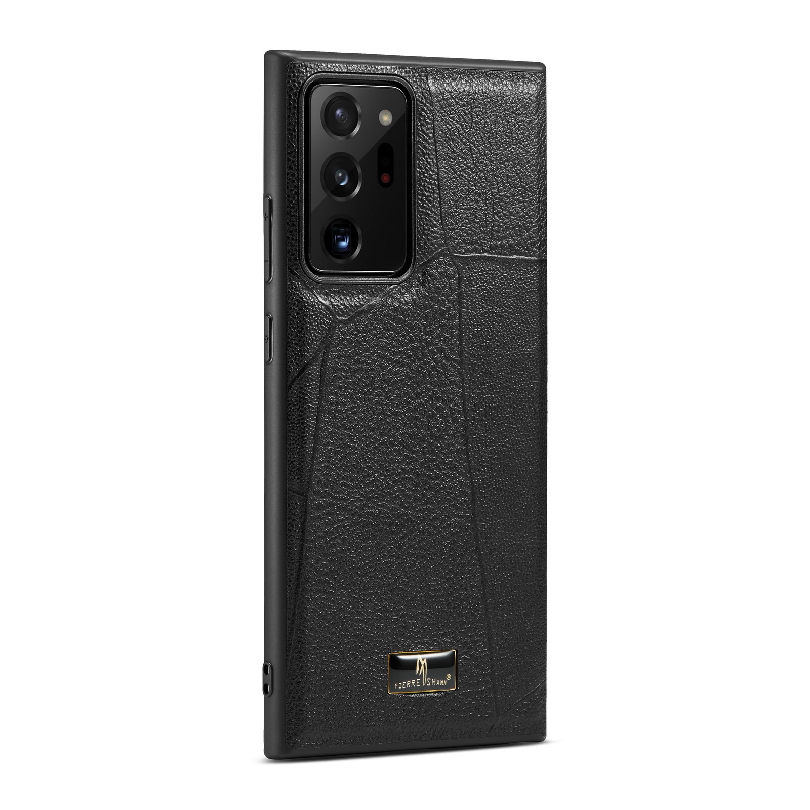 For Samsung Galaxy Note20 Fierre Shann Leather Texture Phone Back Cover Case(Ox Tendon Black) For Samsung Galaxy Note20 Fierre Shann Leather Texture Phone Back Cover Case(Ox Tendon Black)