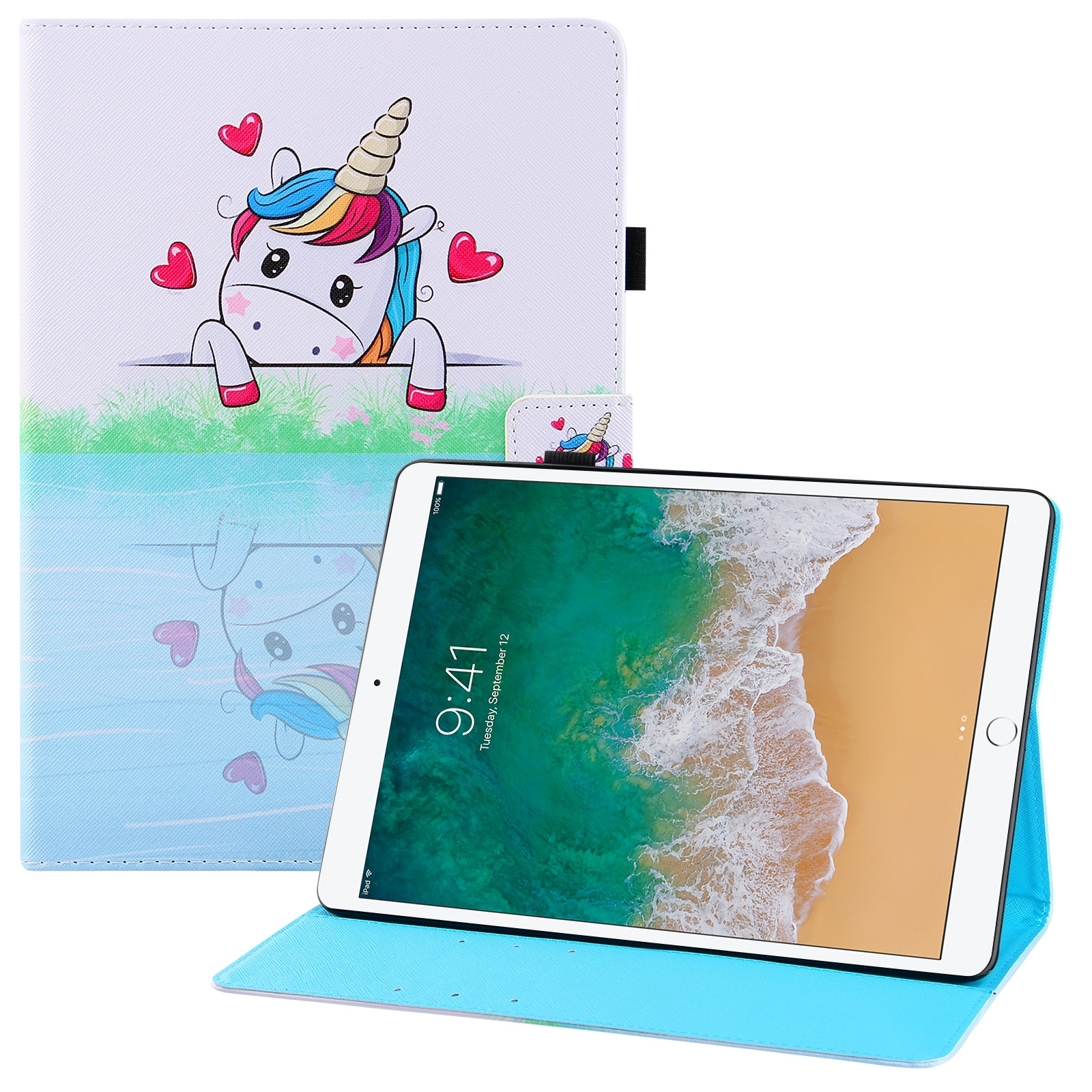Colored Drawing Horizontal Flip PU Leather Case with Holder & Card Slots & Wallet & Sleep / Wake-up Function For iPad 9.7 (2018) / iPad 9.7 (2017)(Loving Unicorn) Colored Drawing Horizontal Flip PU Leather Case with Holder & Card Slots & Wallet & Sleep / Wake-up Function For iPad 9.7 (2018) / iPad 9.7 (2017)(Loving Unicorn)