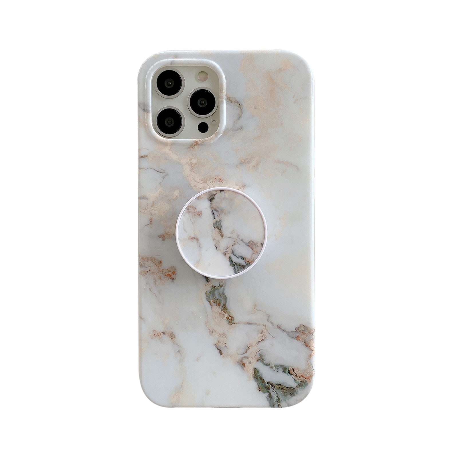 For iPhone 12 mini White Gilding Marble Double-sided Coated Protective Case with Foldable Holder For iPhone 12 mini White Gilding Marble Double-sided Coated Protective Case with Foldable Holder