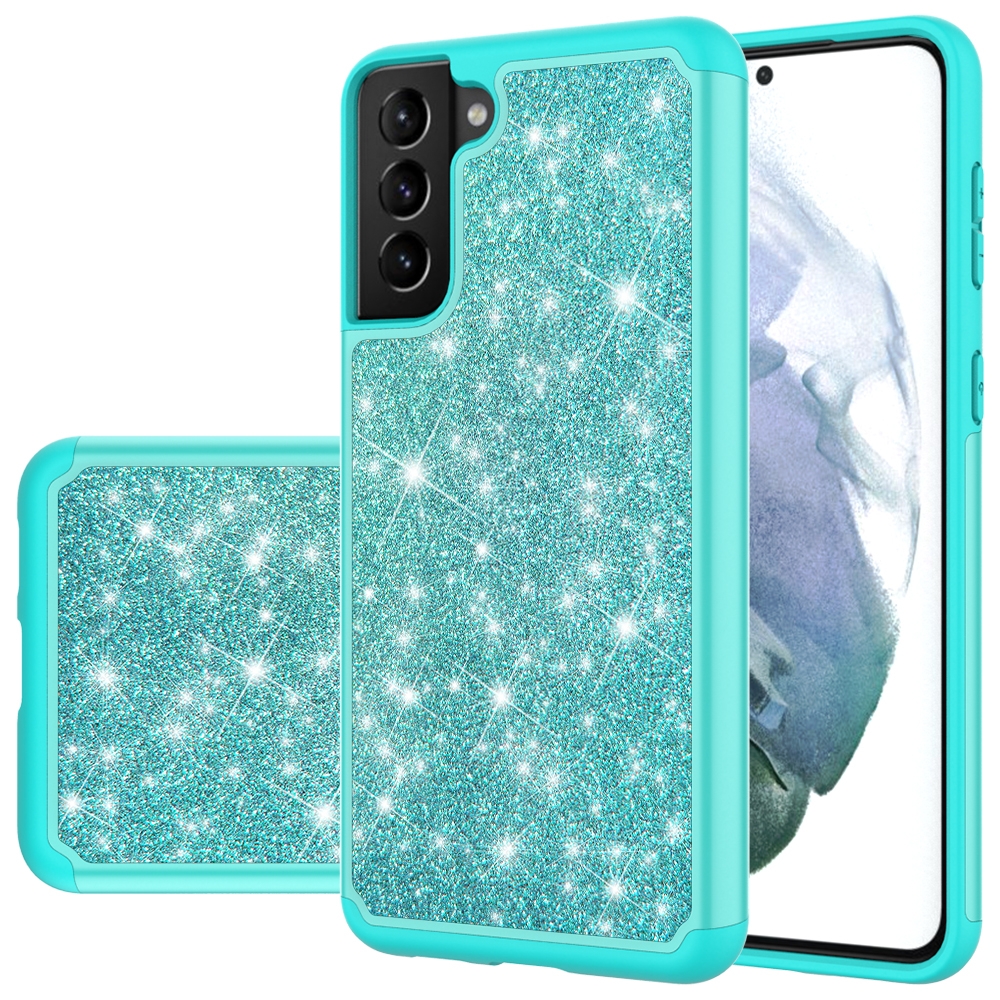 For Samsung Galaxy S21+ 5G Glitter Powder Contrast Skin Shockproof Silicone + PC Protective Case(Green) For Samsung Galaxy S21+ 5G Glitter Powder Contrast Skin Shockproof Silicone + PC Protective Case(Green)