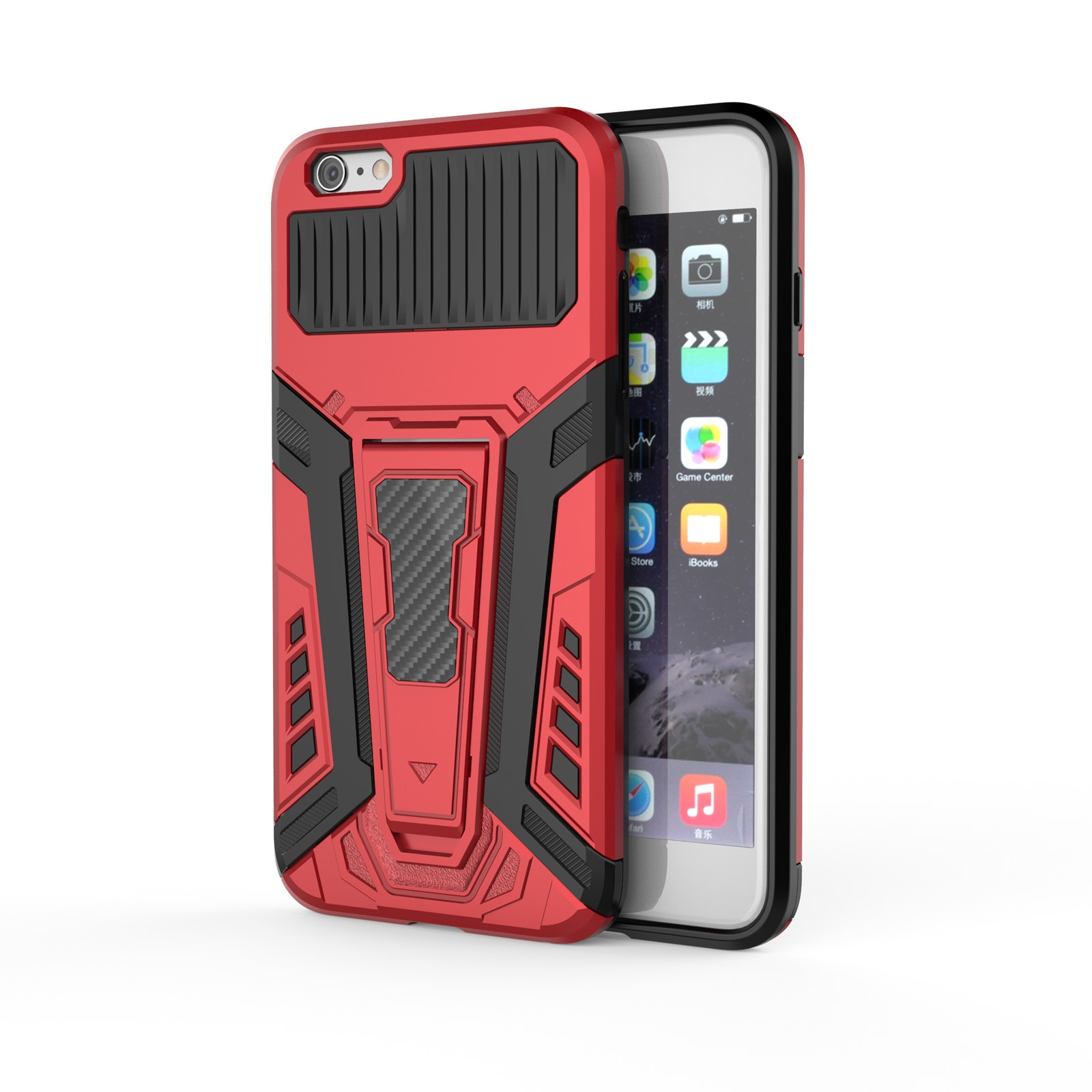 War Chariot Series Armor All-inclusive Shockproof PC + TPU Protective Case with Invisible Holder For iPhone 6 Plus(Red) War Chariot Series Armor All-inclusive Shockproof PC + TPU Protective Case with Invisible Holder For iPhone 6 Plus(Red)