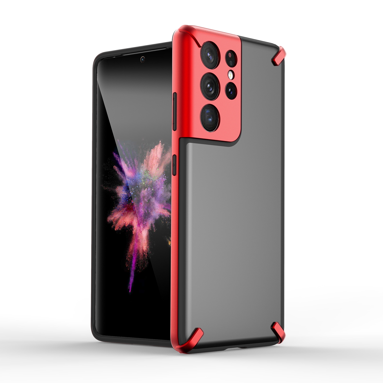 For Samsung Galaxy S21 Ultra 5G GKK X-Four PC+TPU Silicone Shockproof Protective Case(Red) For Samsung Galaxy S21 Ultra 5G GKK X-Four PC+TPU Silicone Shockproof Protective Case(Red)