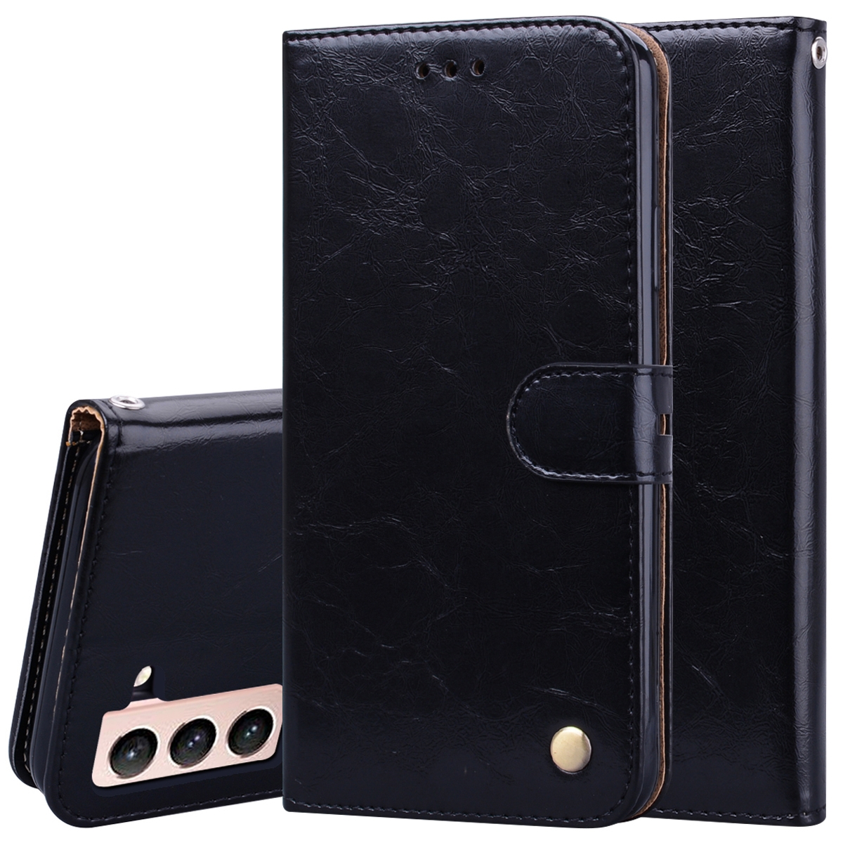 For Samsung Galaxy S21 5G Business Style Oil Wax Texture Horizontal Flip Leather Case with Holder & Card Slots & Wallet(Black) For Samsung Galaxy S21 5G Business Style Oil Wax Texture Horizontal Flip Leather Case with Holder & Card Slots & Wallet(Black)