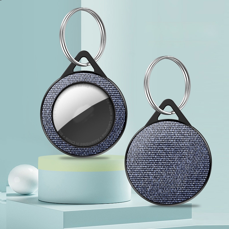 Sea Sand Texture PC Anti-scratch Shockproof Protective Cover Soft Case with Keychain Ring Loop For AirTag(Blue) Sea Sand Texture PC Anti-scratch Shockproof Protective Cover Soft Case with Keychain Ring Loop For AirTag(Blue)