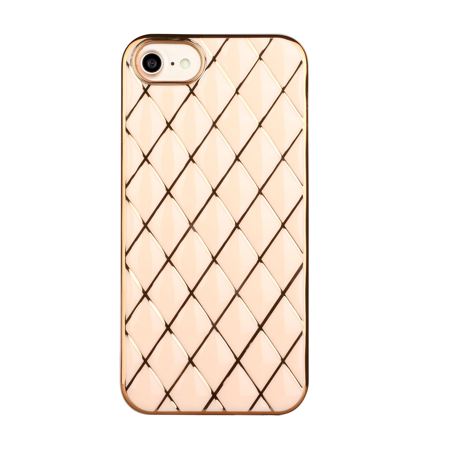 For iPhone SE 2022 / SE 2020 / 8 / 7 Electroplated Rhombic Pattern Sheepskin TPU Protective Case(Pink) For iPhone SE 2022 / SE 2020 / 8 / 7 Electroplated Rhombic Pattern Sheepskin TPU Protective Case(Pink)