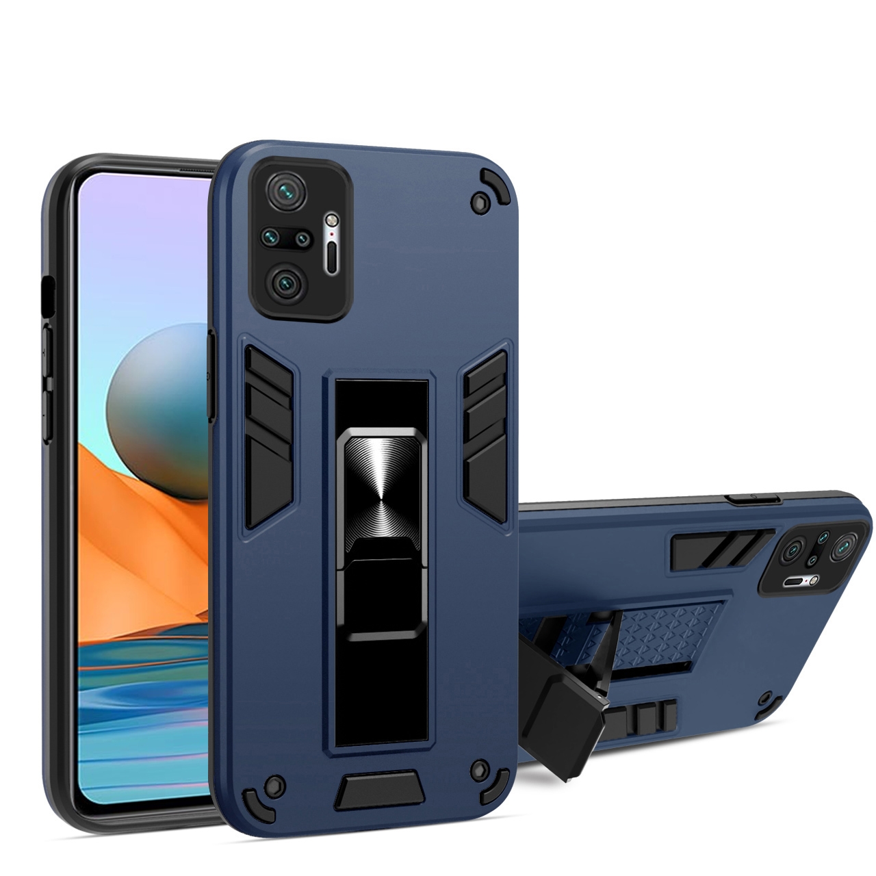 For Samsung Galaxy S21 5G 2 in 1 PC + TPU Shockproof Protective Case with Invisible Holder(Blue) For Samsung Galaxy S21 5G 2 in 1 PC + TPU Shockproof Protective Case with Invisible Holder(Blue)