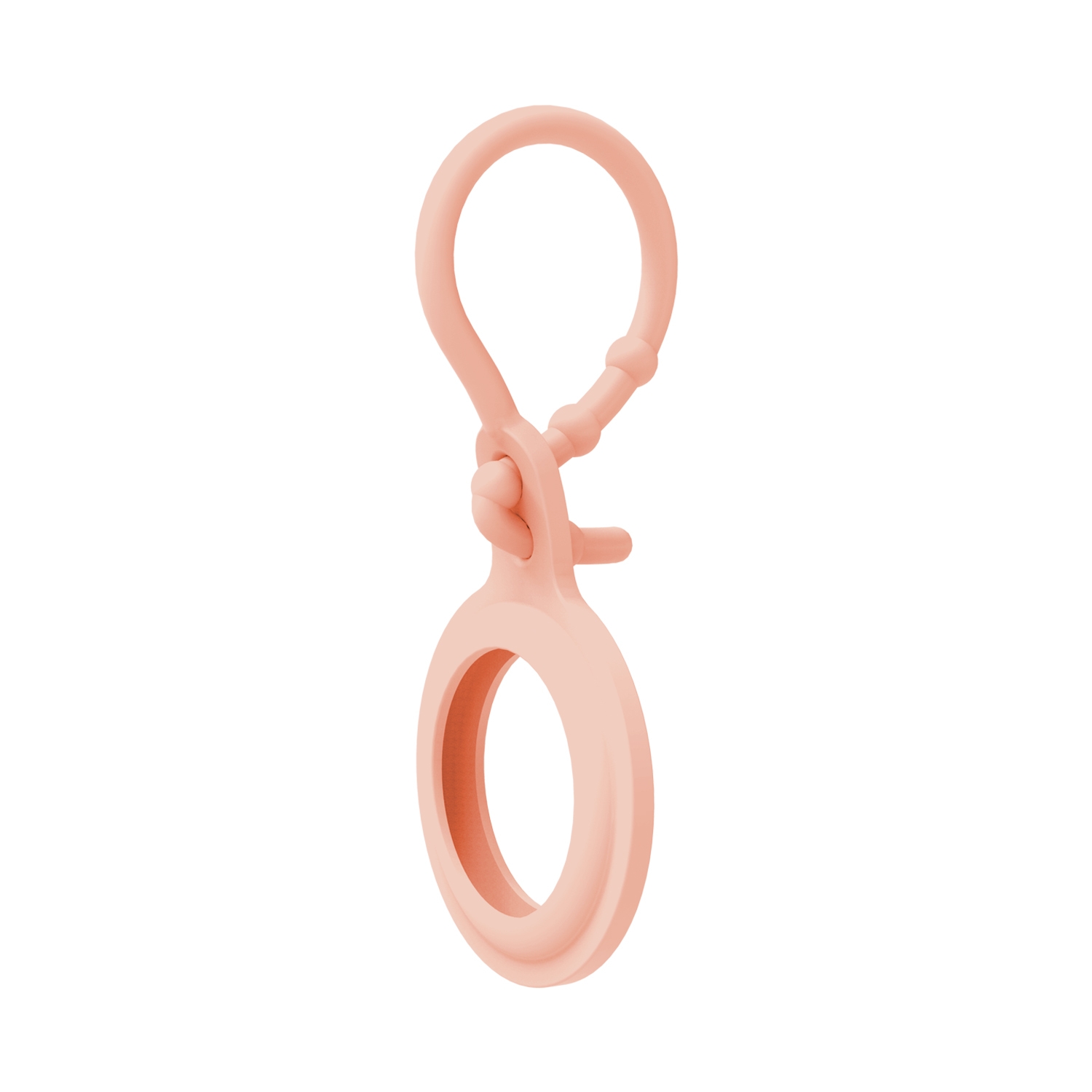 TPU Anti-scratch Shockproof Protective Cover Soft Case with Keychain Ring Loop For AirTag(Pink)