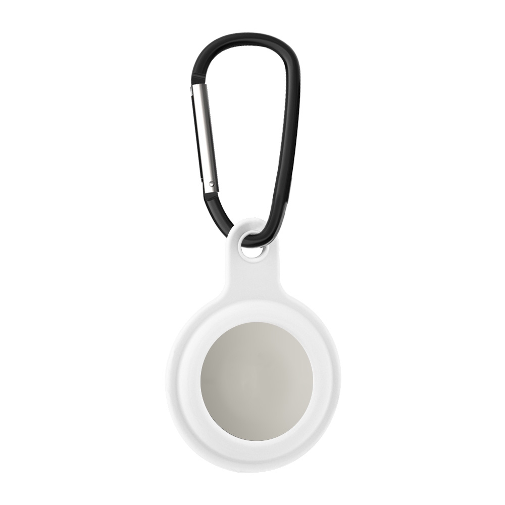 Shockproof Anti-scratch Silicone Soft Case with Keychain Ring For AirTag(White) Shockproof Anti-scratch Silicone Soft Case with Keychain Ring For AirTag(White)