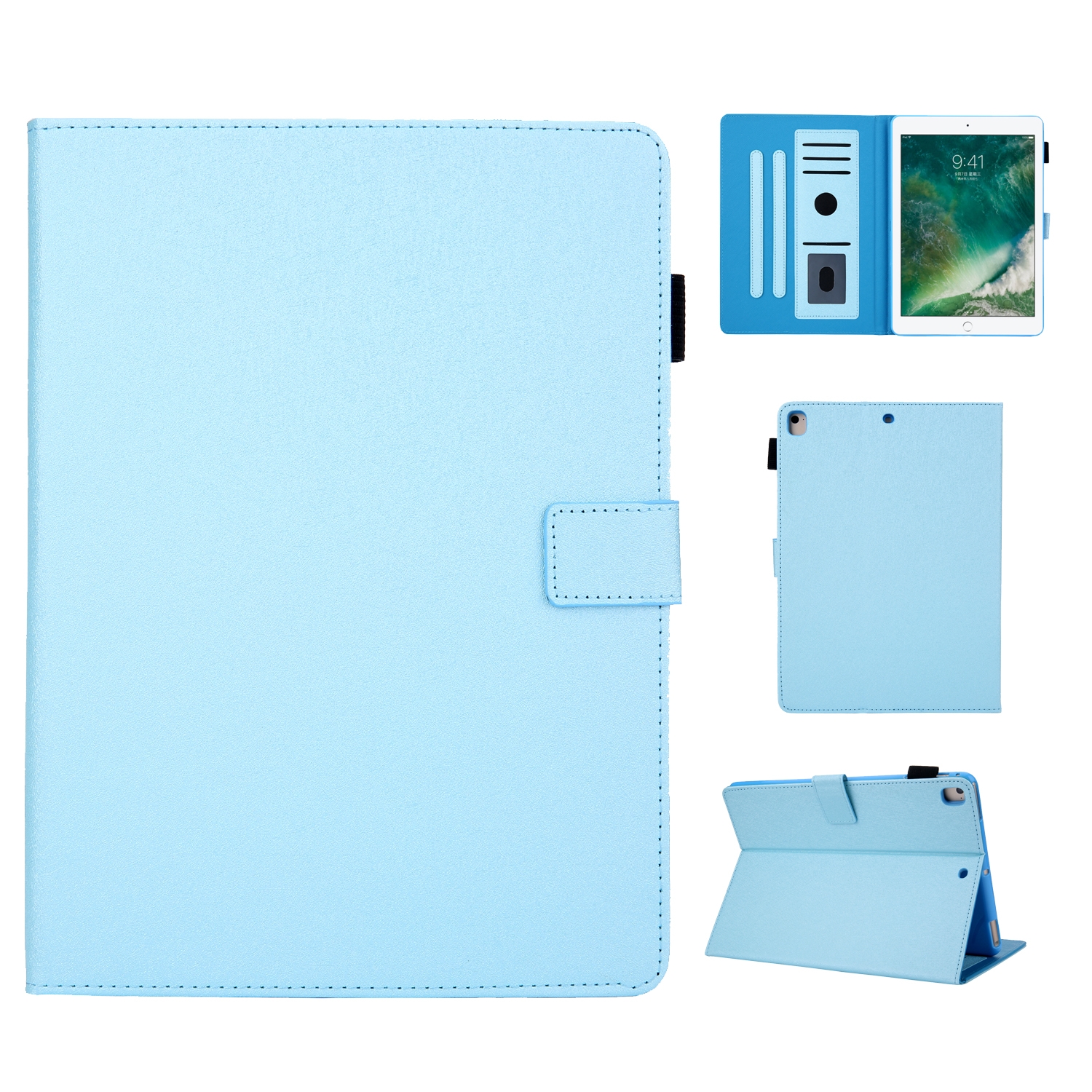 Hair Silky Texture Solid Color Horizontal Flip Leather Case with Holder & Card Slots & Photo Frame & Anti-Skid Strip For iPad 9.7 2018 / 2017(Blue) Hair Silky Texture Solid Color Horizontal Flip Leather Case with Holder & Card Slots & Photo Frame & Anti-Skid Strip For iPad 9.7 2018 / 2017(Blue)