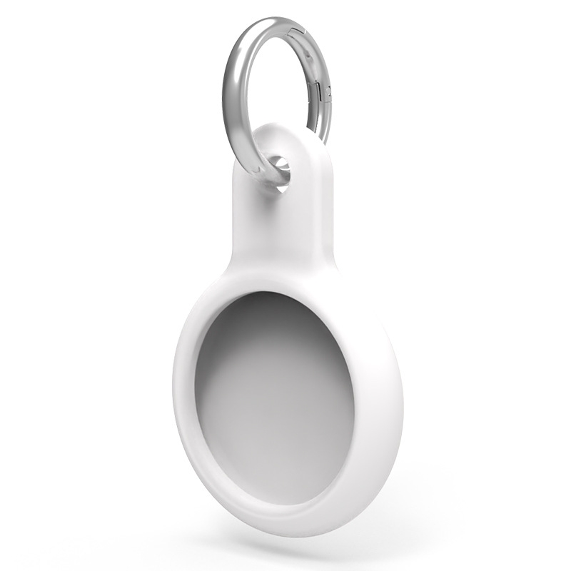 Shockproof Anti-scratch Silicone Protective Case Cover Key Chain with Hang Loop For AirTag(White) Shockproof Anti-scratch Silicone Protective Case Cover Key Chain with Hang Loop For AirTag(White)