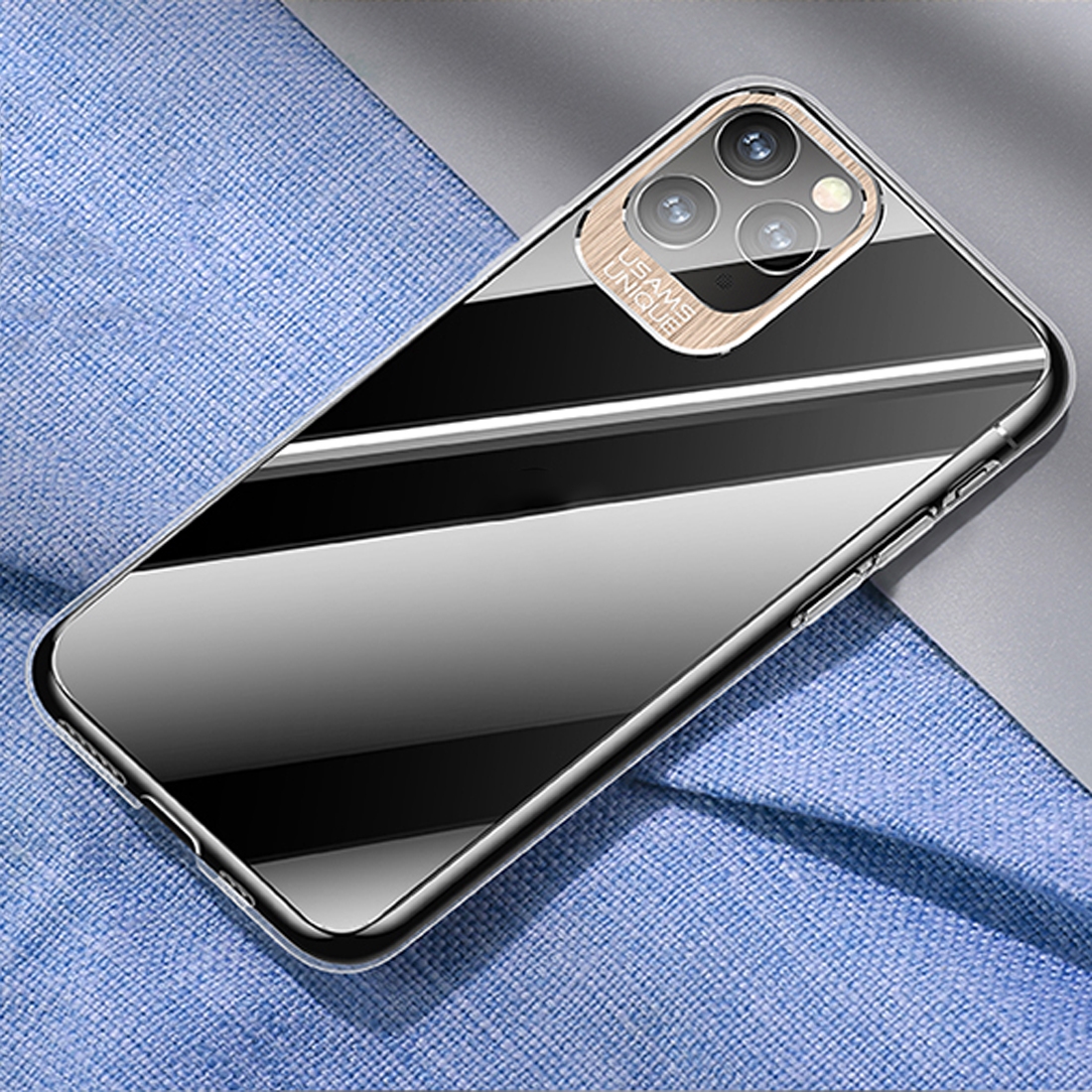 For iPhone 11 Pro USAMS US-BH519 Classic Series Shockproof PC + TPU Protective Case(Gold) For iPhone 11 Pro USAMS US-BH519 Classic Series Shockproof PC + TPU Protective Case(Gold)