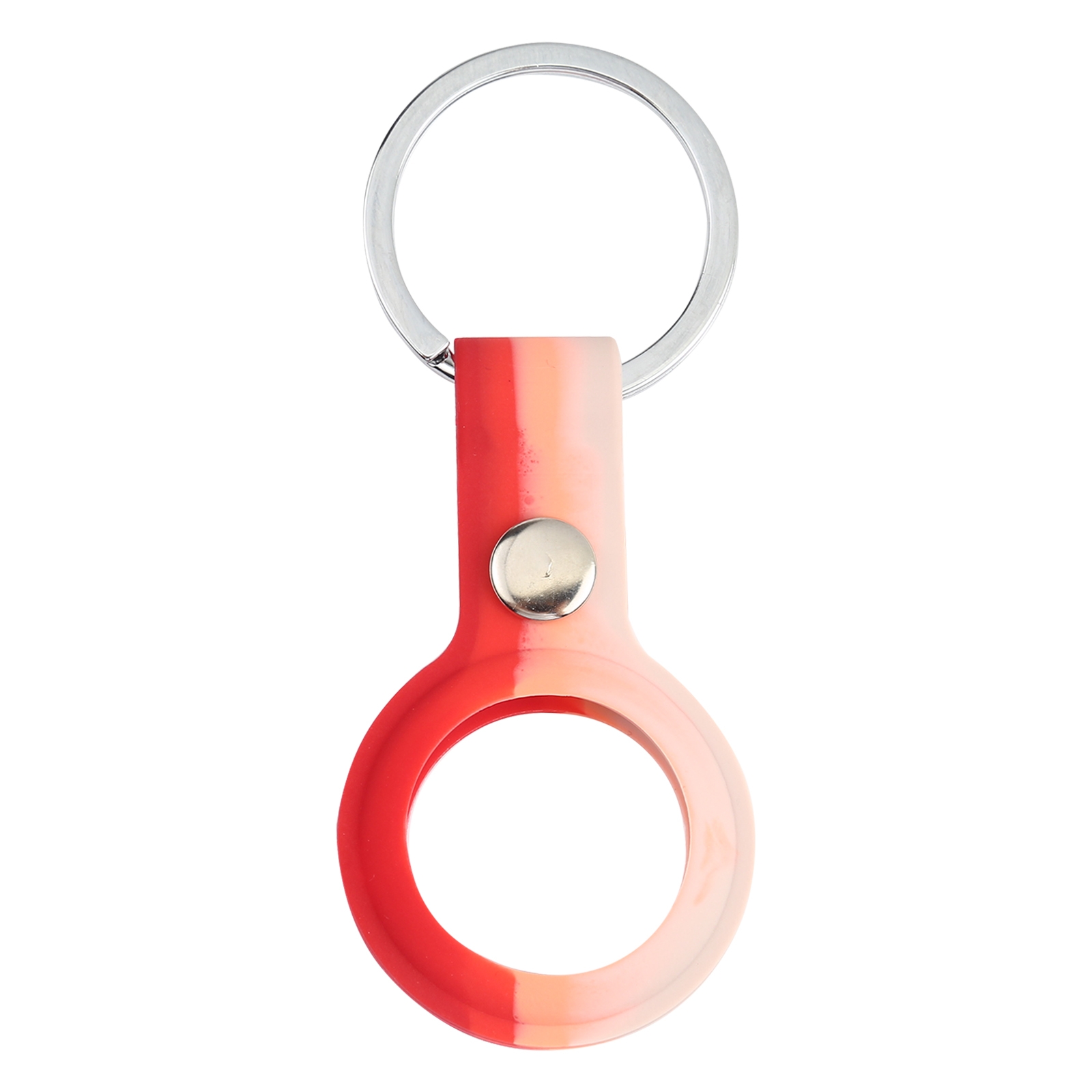 Shockproof Anti-scratch Silicone Protective Case Cover with Keychain Ring Loop For AirTag(Red Pink)