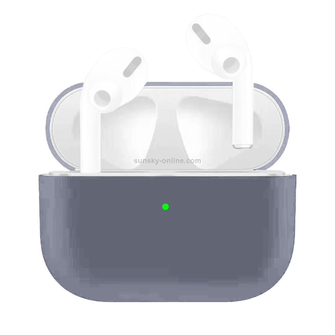 For Apple AirPods Pro Ultra-thin Liquid Silicone Wireless Earphone Protective Case(Lavender)