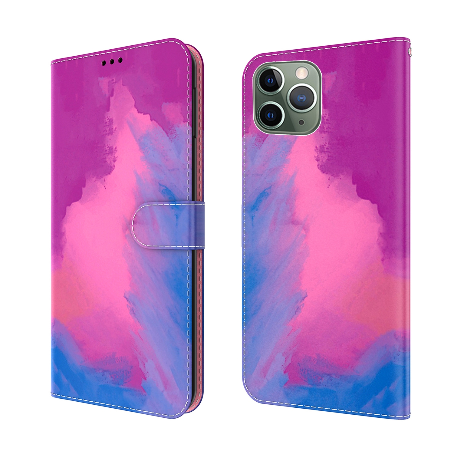 Watercolor Pattern Horizontal Flip Leather Case with Holder & Card Slot & Wallet For iPhone 11 Pro(Purple Red) Watercolor Pattern Horizontal Flip Leather Case with Holder & Card Slot & Wallet For iPhone 11 Pro(Purple Red)