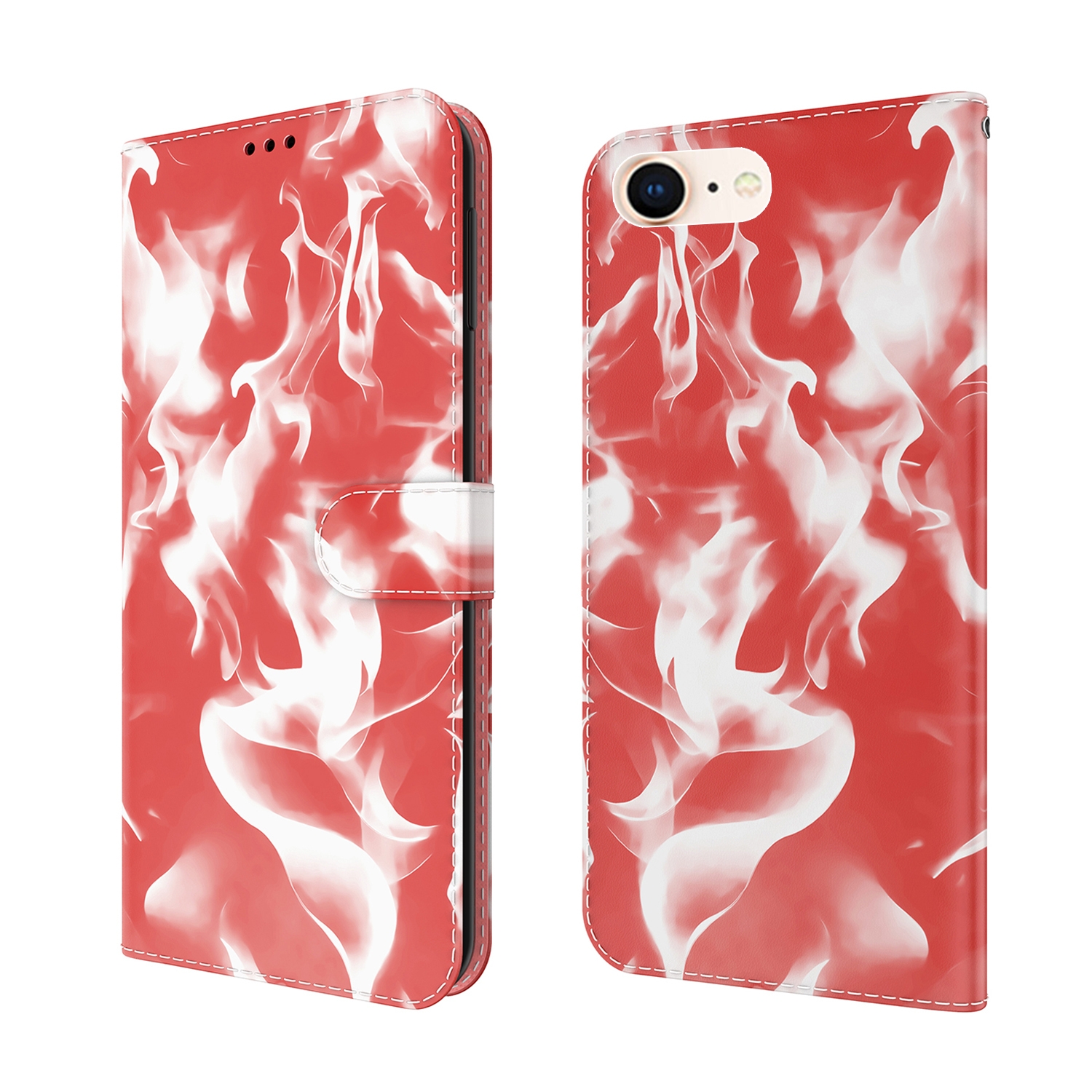 For iPhone SE 2022 / SE 2020 / 8 / 7 Cloud Fog Pattern Horizontal Flip Leather Case with Holder & Card Slot & Wallet(Red) For iPhone SE 2022 / SE 2020 / 8 / 7 Cloud Fog Pattern Horizontal Flip Leather Case with Holder & Card Slot & Wallet(Red)