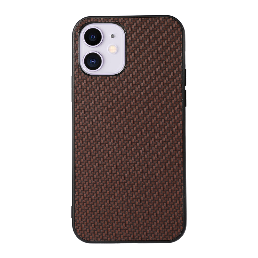For iPhone 11 Carbon Fiber Skin PU + PC + TPU Shockprof Protective Case (Brown) For iPhone 11 Carbon Fiber Skin PU + PC + TPU Shockprof Protective Case (Brown)