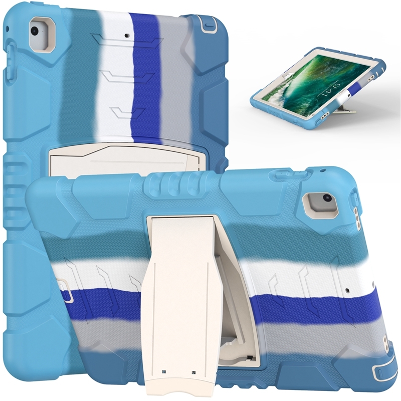 3-Layer Protection Screen Frame + PC + Silicone Shockproof Combination Case with Holder For iPad 9.7 (2018) / (2017) / Air 2 / Pro 9.7(Colorful Blue) 3-Layer Protection Screen Frame + PC + Silicone Shockproof Combination Case with Holder For iPad 9.7 (2018) / (2017) / Air 2 / Pro 9.7(Colorful Blue)