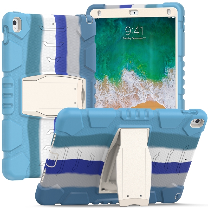 3-Layer Protection Screen Frame + PC + Silicone Shockproof Combination Case with Holder For iPad Pro 10.5 (2019) / (2017)(Colorful Blue) 3-Layer Protection Screen Frame + PC + Silicone Shockproof Combination Case with Holder For iPad Pro 10.5 (2019) / (2017)(Colorful Blue)