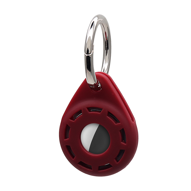 Silica Gel Anti-scratch Shockproof Protective Cover Soft Case with Keychain Ring Loop For AirTag(Wine Red) Silica Gel Anti-scratch Shockproof Protective Cover Soft Case with Keychain Ring Loop For AirTag(Wine Red)