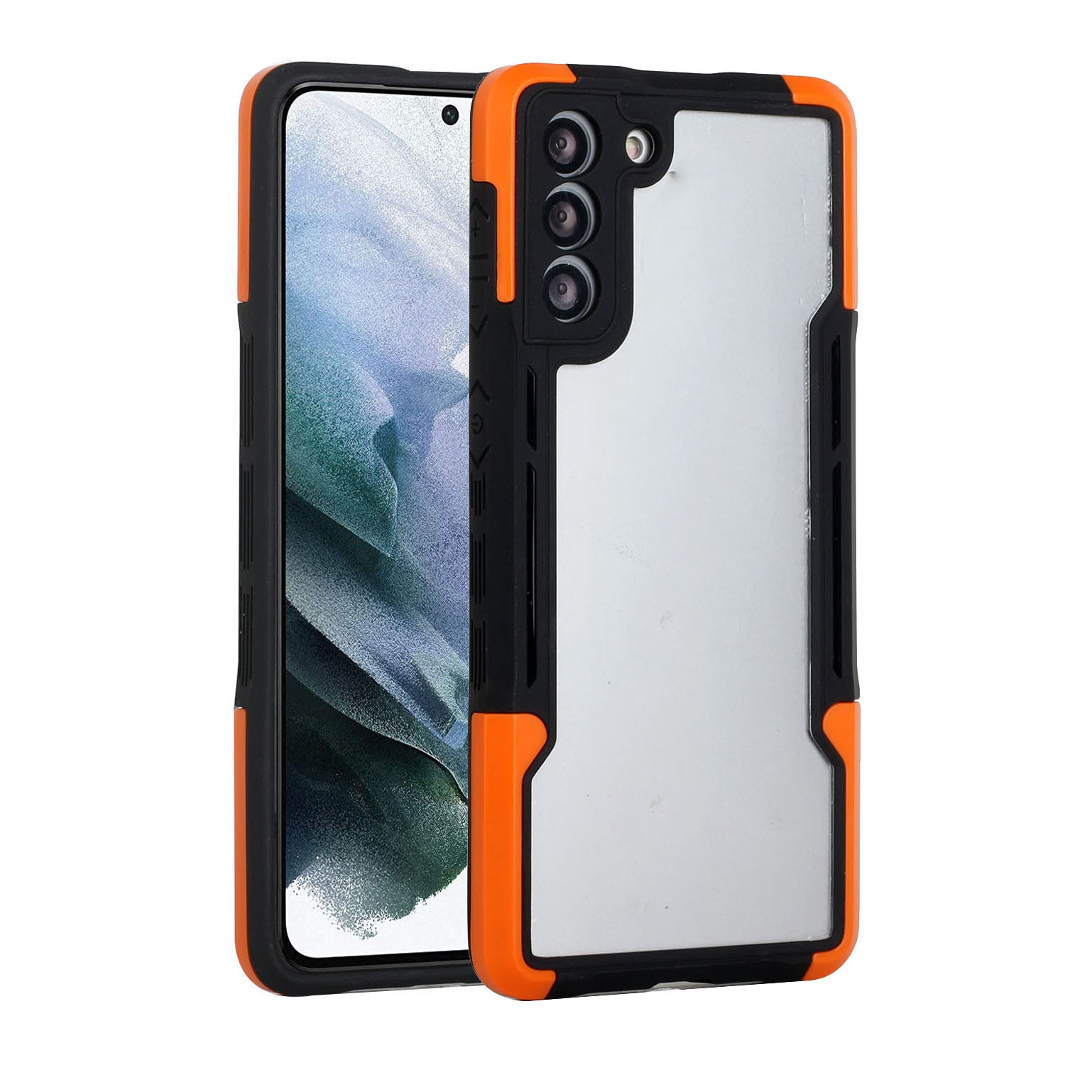 For Samsung Galaxy S21 5G TPU + PC + Acrylic 3 in 1 Shockproof Protective Case(Orange) For Samsung Galaxy S21 5G TPU + PC + Acrylic 3 in 1 Shockproof Protective Case(Orange)