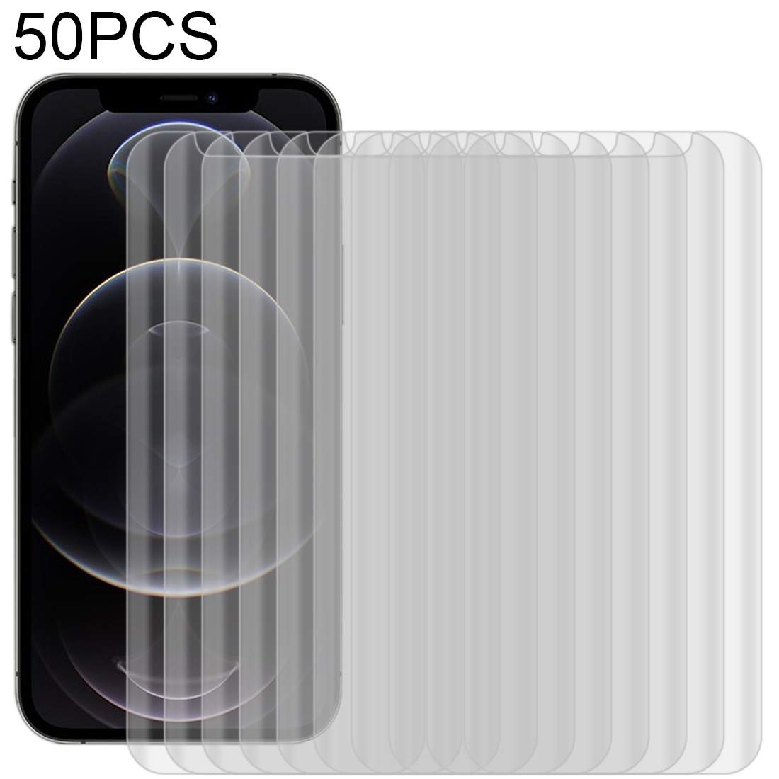 For iPhone 12 / 12 Pro 50pcs 3D Curved Silk-screen PET Full Coverage Protective Film(Transparent) For iPhone 12 / 12 Pro 50pcs 3D Curved Silk-screen PET Full Coverage Protective Film(Transparent)