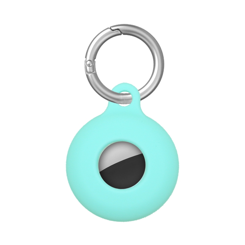 Dual-Side Hollow Anti-scratch Silicone Shockproof Protective Cover Case with Keychain Hook Loop For AirTag(Mint Green) Dual-Side Hollow Anti-scratch Silicone Shockproof Protective Cover Case with Keychain Hook Loop For AirTag(Mint Green)