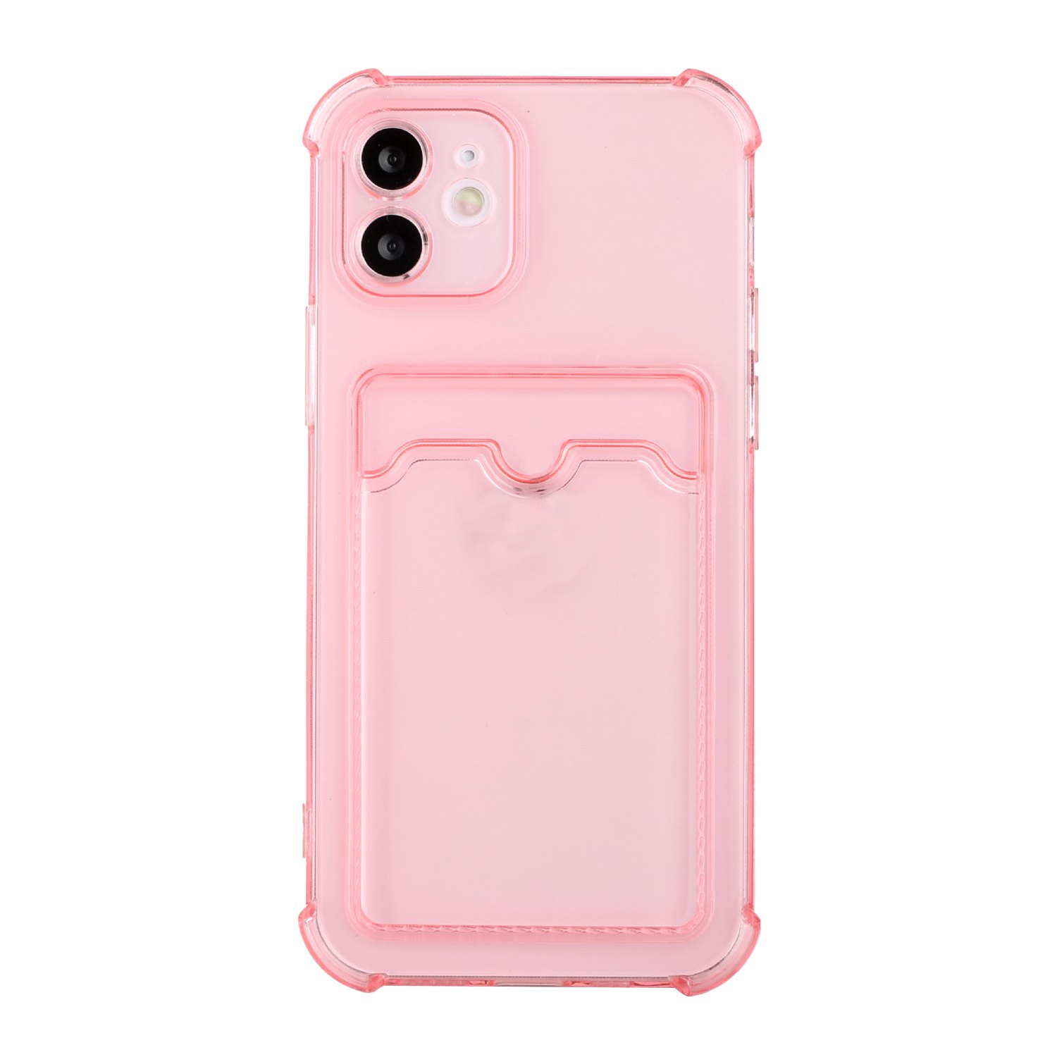 For iPhone 12 TPU Dropproof Protective Back Case with Card Slot(Pink) For iPhone 12 TPU Dropproof Protective Back Case with Card Slot(Pink)