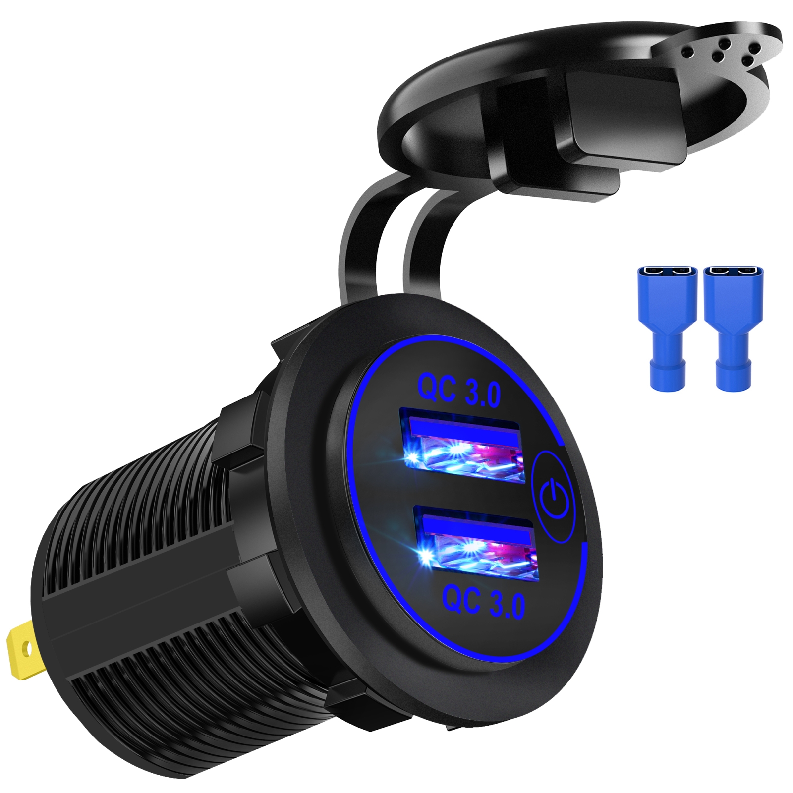 CS-1026A1 Car Touch Switch Single Aperture Fast Charge QC 3.0 Dual USB Charger CS-1026A1 Car Touch Switch Single Aperture Fast Charge QC 3.0 Dual USB Charger