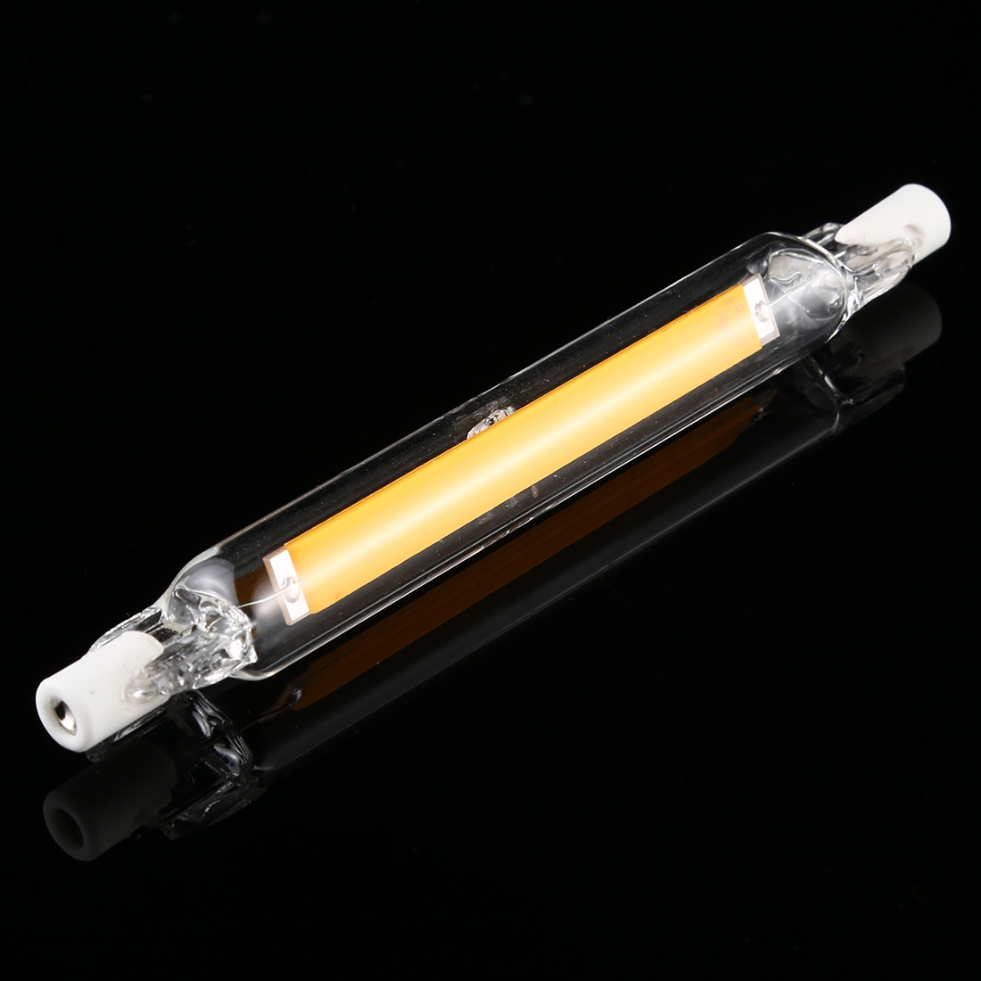 R7S 7W 500LM 118mm COB LED Bulb Glass Tube Replacement Halogen Lamp Spot Light, Warm Light