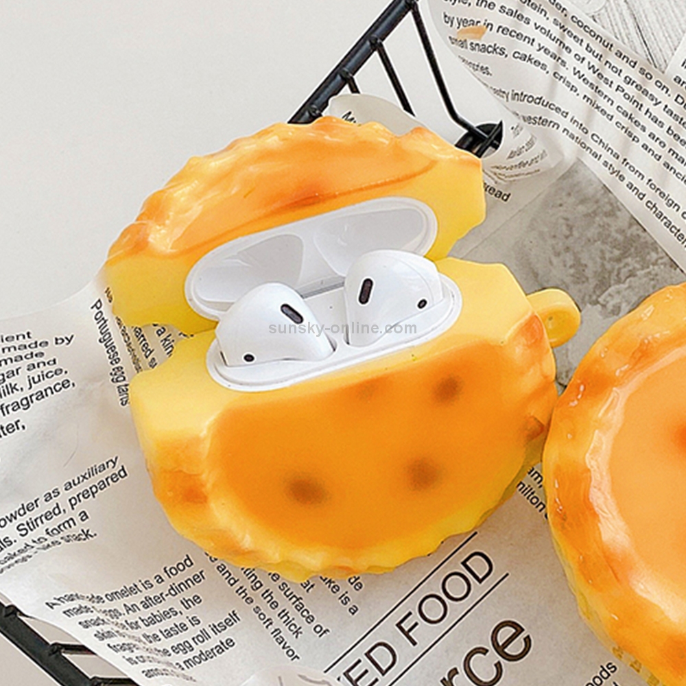 Egg Tart Shape Silicone Wireless Earphone Protective Case For AirPods 1 / 2 Egg Tart Shape Silicone Wireless Earphone Protective Case For AirPods 1 / 2