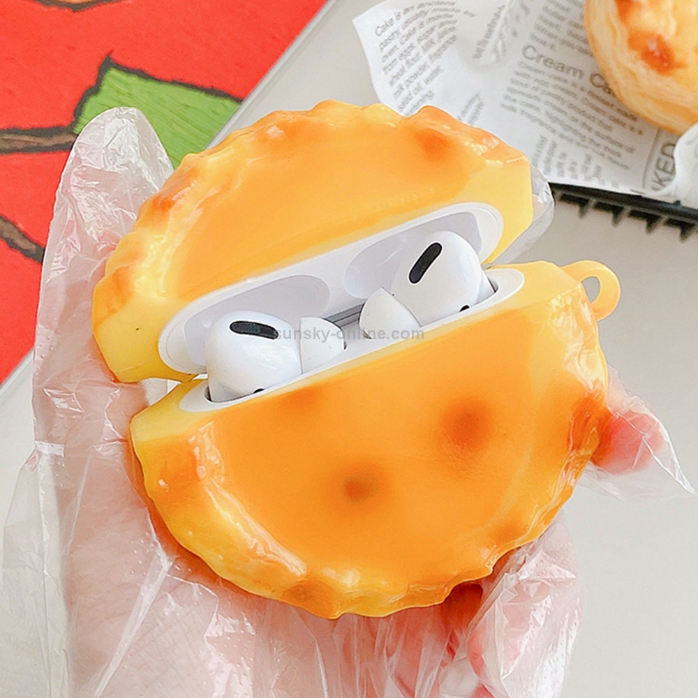 Egg Tart Shape Silicone Wireless Earphone Protective Case For AirPods Pro
