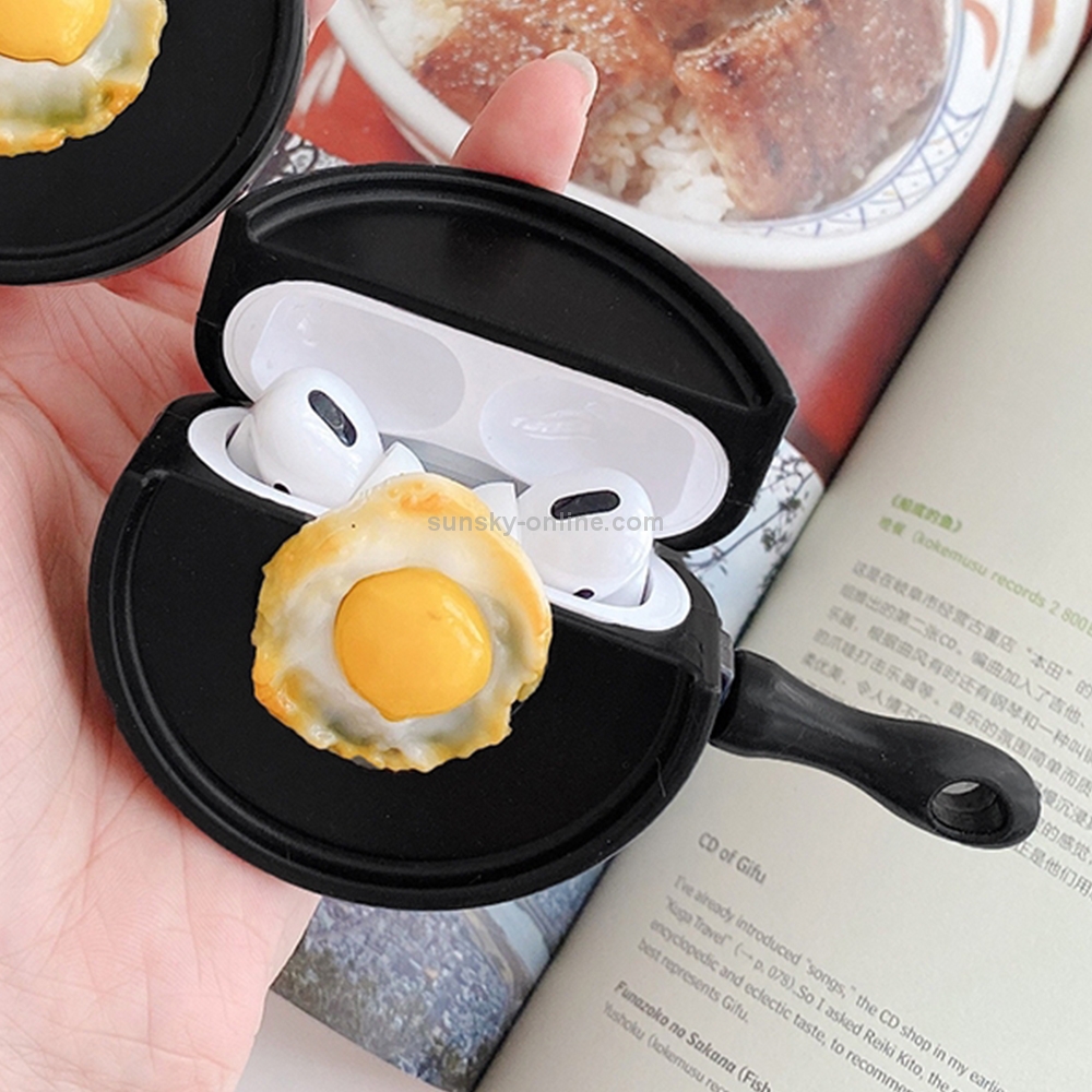 Pan Poached Egg Shape Silicone Wireless Earphone Protective Case For AirPods Pro