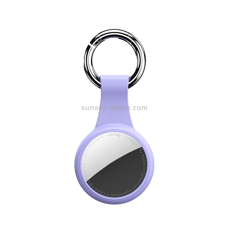Round Shape Anti-scratch Shockproof Silicone Protective Cover Case with Keychain Hook Loop For AirTag(Purple) Round Shape Anti-scratch Shockproof Silicone Protective Cover Case with Keychain Hook Loop For AirTag(Purple)
