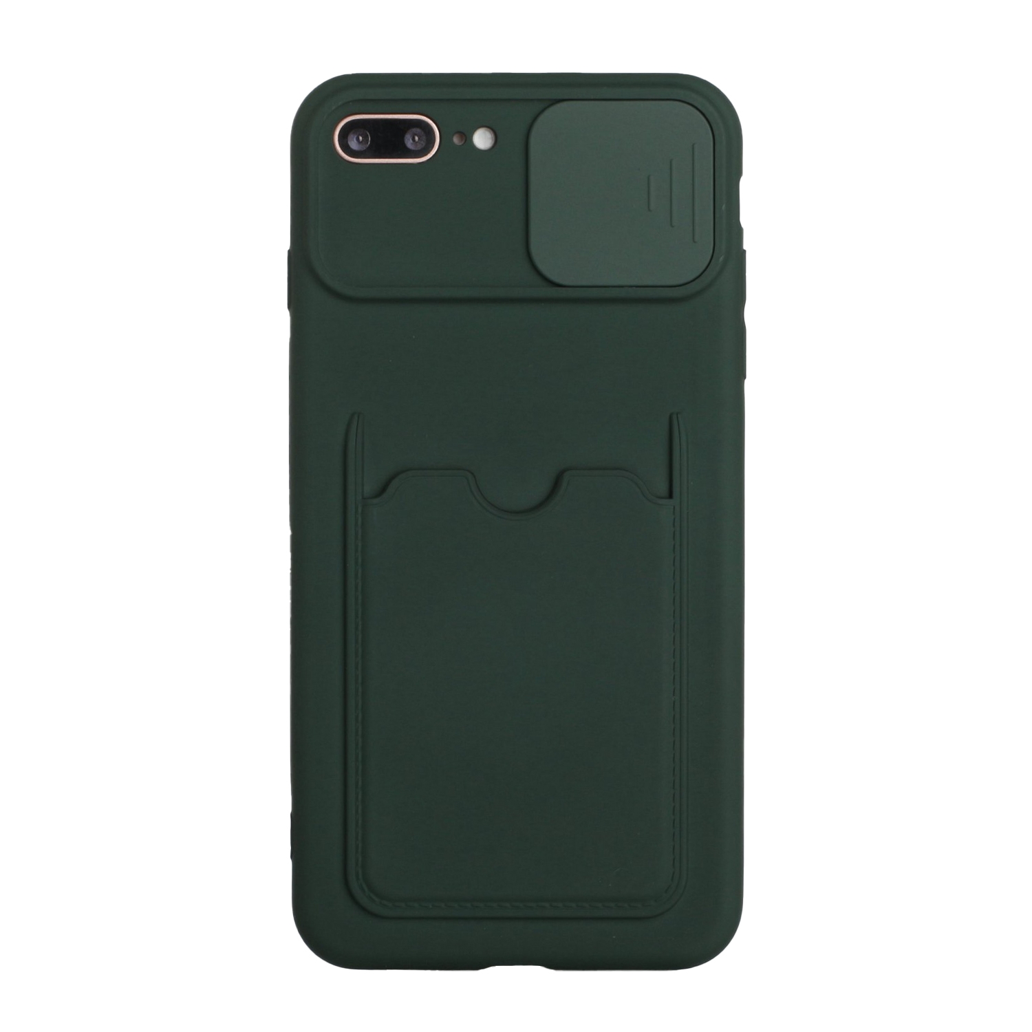 Sliding Camera Cover Design TPU Protective Case with Card Slot For iPhone 8 Plus / 7 Plus(Dark Green) Sliding Camera Cover Design TPU Protective Case with Card Slot For iPhone 8 Plus / 7 Plus(Dark Green)