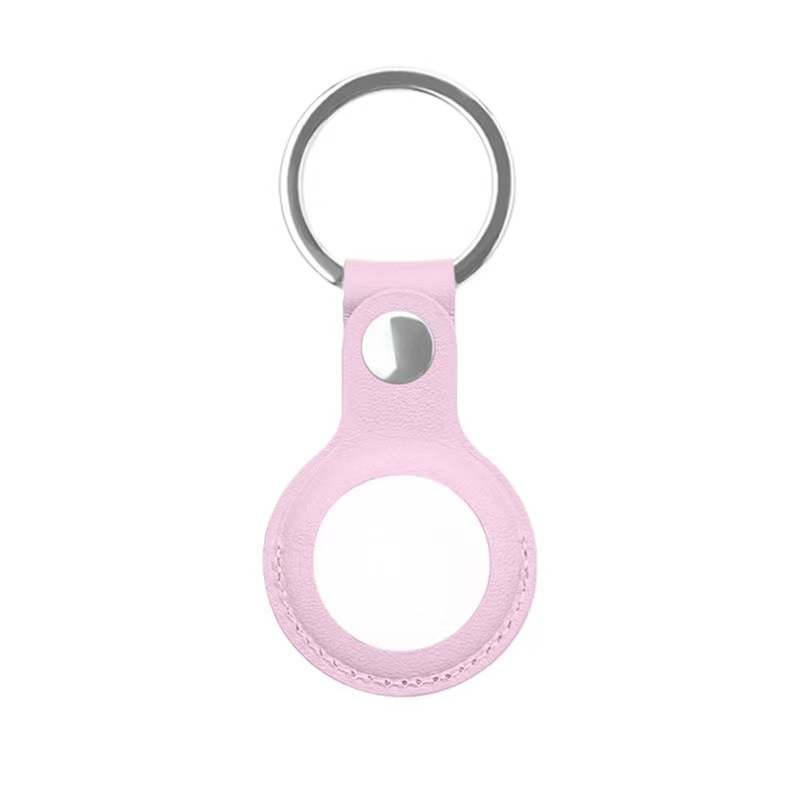 Mutural PU Leather Protective Case with Key Ring for AirTag(Pink) Mutural PU Leather Protective Case with Key Ring for AirTag(Pink)