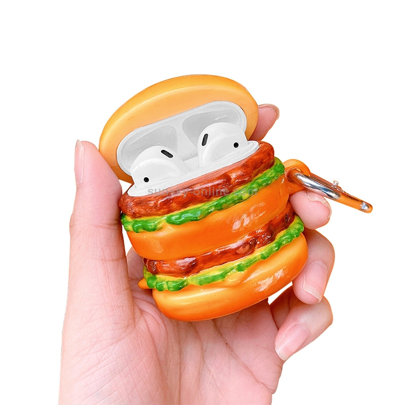 Burger Shape Silicone Wireless Earphone Protective Case For AirPods 1 / 2 Burger Shape Silicone Wireless Earphone Protective Case For AirPods 1 / 2